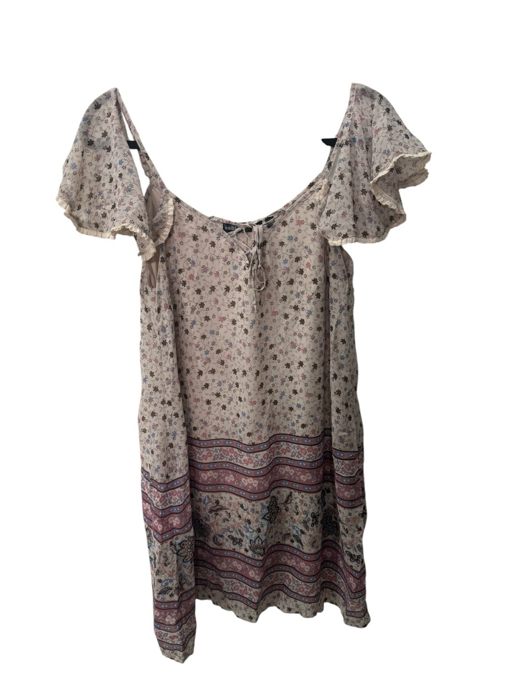 Society Girl Cold-Shoulder Flutter Sleeve Mini Dress womens size M
